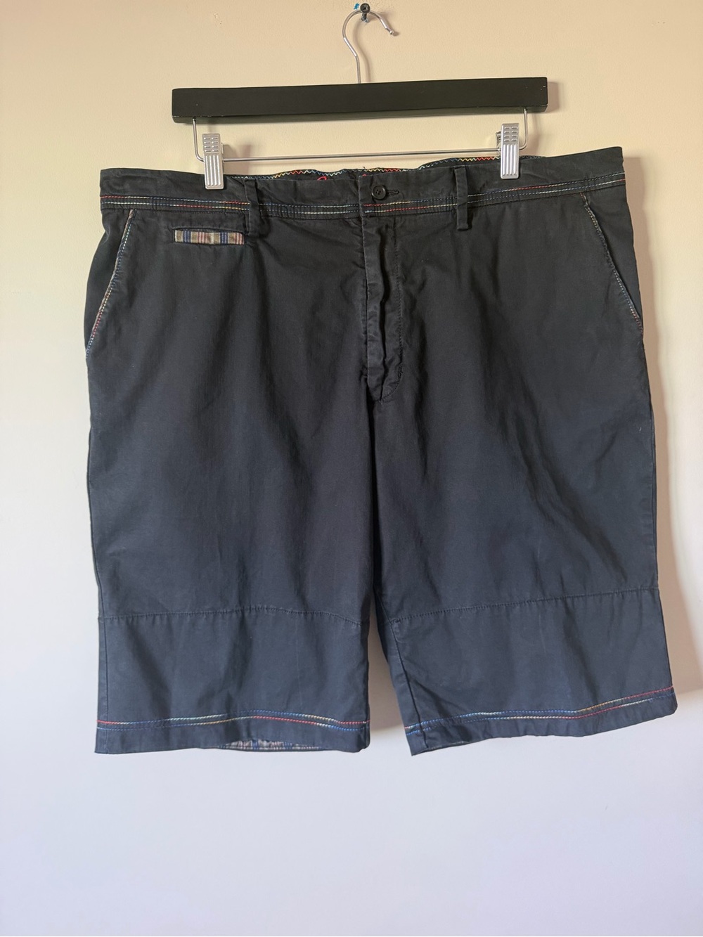 Robert Graham Men's Midnight Navy Cotton Blend Shorts Size 36